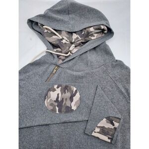 Ampersand Avenue Gray Pullover Hoodie Camo‎ Accents Cozy Comfy Medium